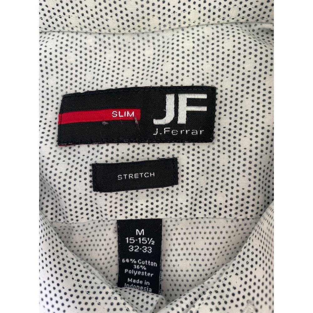 J Ferrar Button Up Gray Long Sleeve Stretch Slim Shirt Sz M - Picture 6 of 8